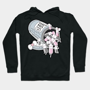 chill pills cute pills cartoon Hoodie